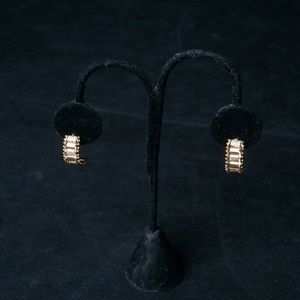 14K I. G. Imperial Gold Yellow Earrings Ladder Des